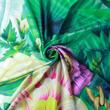 Anyyou 100% Mulberry Silk Vivid Green Long Scarf for Women Luxury Beach Shawl Swimwear Cover-Up Pashmina Wrap Foulard