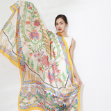 Anyyou 100% Mulberry Silk Yellow Scarf Women Luxury Long Shawl – Beach Wear, Swimwear Cover Up, Pashmina Face Shield Foulard Fashion Accessory