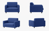 Anyseat 1-Seater Sofa Cover – Plain Royal Blue Style Slipcover for Living Room Chair Protection