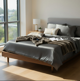 Anycozy King Bed Sheet Set – Deep Grey & Light Grey Ultra‑Soft Luxury Egyptian Cotton Bedding Cover, 6‑Piece Ensemble