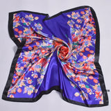 Anyyou Fashion Premium Satin Square Scarf – Purple Blue Silk-Feel Neckwrap for Women