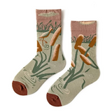 Anyfootwear 5 Pairs Size 5-9 Unisex Long Socks Cartoon Flamingo Nature Print Design Warm Winter Socks Comfortable Casual Foot Accessories