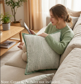 Anypillow Leaf Embroidered Decorative Cushion Cover – Soft Throw Pillowcase for Sofa & Bed
