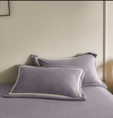 Anycozy Duvet Cover Set – Purple Ultra Soft Velvet Bedding with Flat Sheet