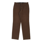 Conte Of Florence Trousers - 35W 34L Brown Cotton