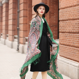 Anyyou 100% Merino Wool Patterns And Greens Silk Satin Large Winter Scarf Pashmina Shawl Bandana Perfect For Women Ladies Fashion Style