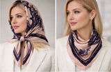 Anyyou Fashion Premium Satin Square Scarf – Khaki Silk-Feel Neckwrap for Women