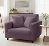 Anyseat 1-Seater Sofa Cover – Plain Purple Style Slipcover for Living Room Chair Protection