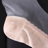 Anyfootwear 5 Pairs Women's Transparent Lace Socks Size 5-9 Breathable Silk Crystal Glass Stretch Embroidery Summer Fashion Socks Beige