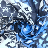 Anyyou 100% Mulberry Silk Dark Blue Long Scarf for Women Luxury Beach Shawl Swimwear Cover-Up Pashmina Wrap Foulard