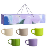 ANYGLEAM Coffee Mug Multicolor 5Pcs Set Ceramic Round Non Slip Cup Drinkware