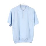 1970s Unbranded Polo Shirt - Medium Blue Acrylic Blend