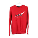 NASA Live 978 Spellout Sweatshirt - Small Red Cotton Blend