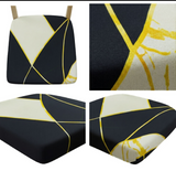 Anyseat Black and White Gold Linear Print Chair Cover – Stretch Washable Removable Seat Cover for Dining & Kitchen