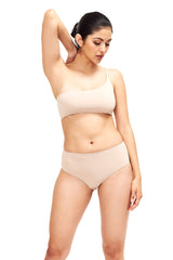 Serena One Shoulder Bikini Top in Camel