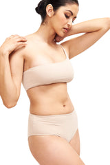 Serena One Shoulder Bikini Top in Camel