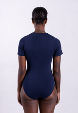 Organic Cotton Crew Bodysuit, Blue Navy
