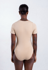 Organic Cotton Crew Bodysuit, Oat