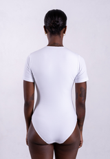 Organic Cotton Crew Bodysuit, White
