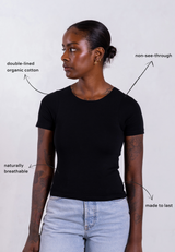 Organic Cotton Crew T-Shirt, Black