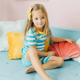100% Organic Cotton Shortie Pajamas for Kids: Stripes - Final Sale
