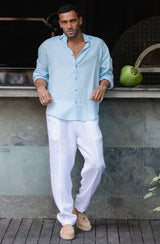 Men's linen shirt Nevada - Sky Blue