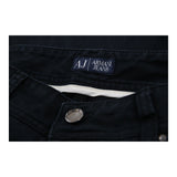 Armani Jeans Trousers - 33W 27L Black Cotton
