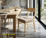 Anyseat Dark Brown Wavey and Straight Line Print Chair Cover – Stretch Washable Removable Seat Cover for Dining & Kitchen