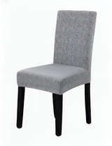 Anyseat Grey Black Writing Design Chair Cover – Elastic Slipcover with Anti‑Dirt Protection for Dining Room, Kitchen, Wedding, Hotel, Banquet & Restaurant
