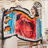 Anyyou 100% Merino Wool Multi-Color Multipatten Silk Satin Large Winter Scarf Pashmina Shawl Bandana Perfect For Women Ladies Fashion Style