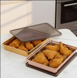 Anygleam Rose Gold Stainless Steel Crisper Box – 1Pc Food Grade Food Storage Container with Lid