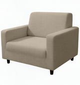 Anyseat 1-Seater Sofa Cover – Plain Beige Style Slipcover for Living Room Chair Protection