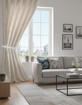 Anydrape Curtain Beige 500cmx250cm Romantic French Linen Jacquard Lace Blackout Curtain
