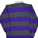 W Barbarian Striped Rugby Shirt - XL Purple Cotton