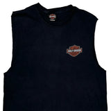 Lone Wolf Harley Davidson Graphic Vest - Large Black Cotton