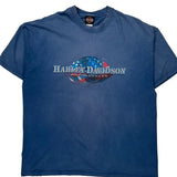Harley Davidson Graphic T-Shirt - 2XL Blue Cotton