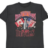 Single Stitch New Jersey Devils Starter Graphic T-Shirt - Large Black Cotton