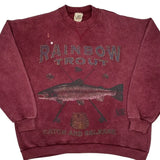 Made In USA Shirt Lake Catch And Release Sweatshirt - XL Burgundy Cotton