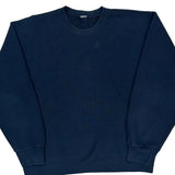 90S Blank Gildan Sweatshirt - Large Navy Cotton