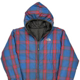 Age 18/20 The North Face Checked Puffer - XL Blue Down