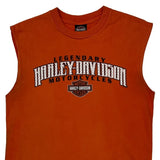 Hatfield And Mccoy Feud Harley Davidson Graphic Tank Top - Large Orange Cotton