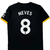 Wolverhampton Wanderers Adidas 2019-20 Neves Away Football Shirt - Medium Black Polyester