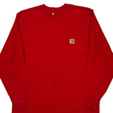 Carhartt Long Sleeve T-Shirt - Large Red Cotton
