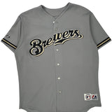 Brewers Majestic Jersey - Large Gray Polyester