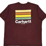 Carhartt Graphic T-Shirt - 2XL Burgundy Cotton