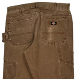 Dickies Double Knee Carpenter Trousers - 32W 31L Brown Cotton