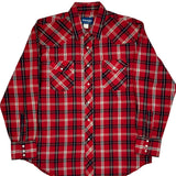 Wrangler Checked Flannel Shirt - Large Red Cotton