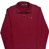 Polo By Ralph Lauren 1/4 Zip - Large Burgundy Cotton