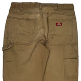 Dickies Double Knee Carpenter Trousers - 34W 34L Brown Cotton