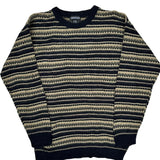 Jantzen Striped Sweater - XL Black Acrylic